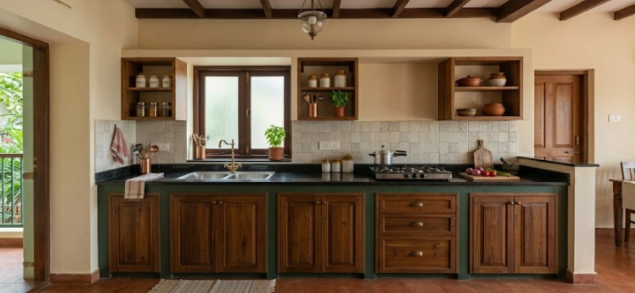Semi-modular conversion with retrofitted plywood drawers and soft-close shutters under the original granite top