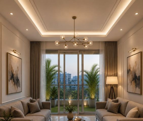 Cozy living space interior design